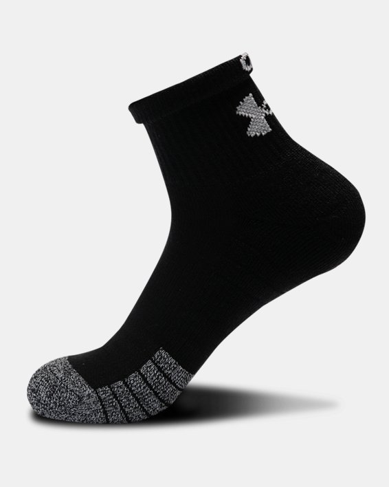Lot de 3 paires de chaussettes HeatGear® Quarter unisexes, Black, pdpMainDesktop image number 4